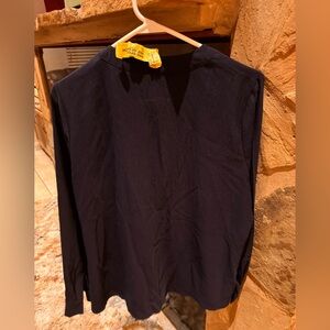 Navy Long Sleeve Blouse